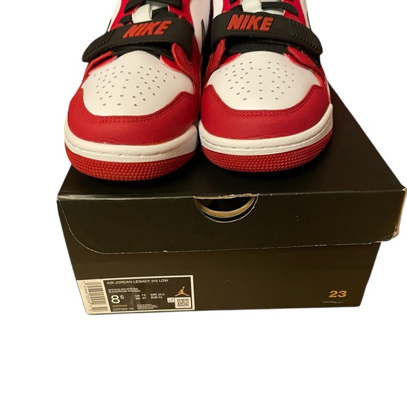 Jordan 312 low size 8.5  Red and White Sneakers with Black Accents - Picture 3 of 7